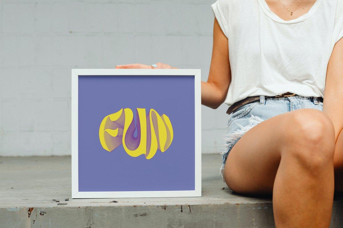 Colorful Word Beyaz Çerçeveli Tablo