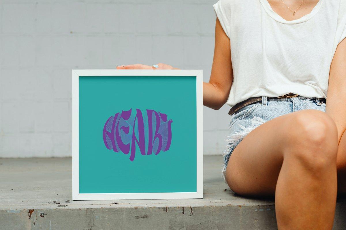 Colorful Word Beyaz Çerçeveli Tablo