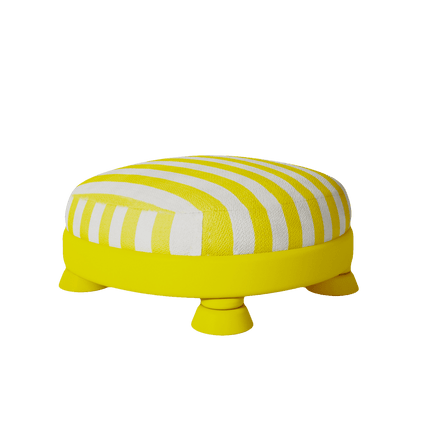 Sodd Design - Yellow Mellow Sarı Çizgili Kumaş Puf - Puf