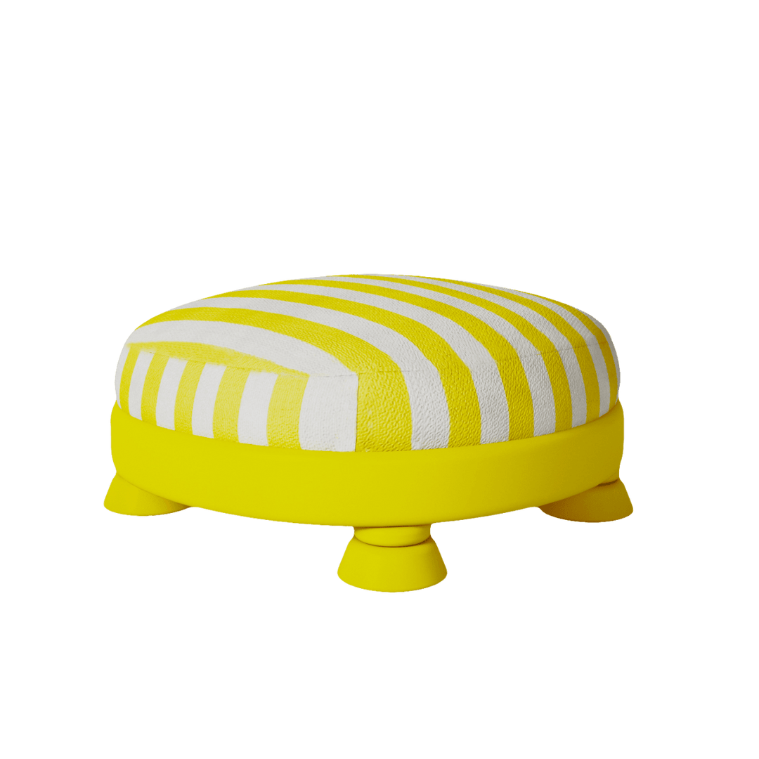 Sodd Design - Yellow Mellow Sarı Çizgili Kumaş Puf - Puf