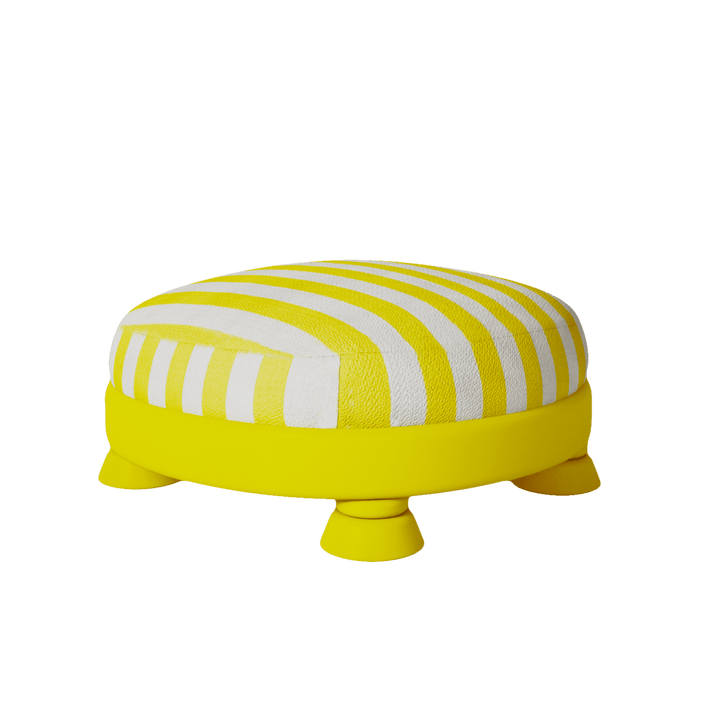 Sodd Design - Yellow Mellow Sarı Çizgili Kumaş Puf - Puf