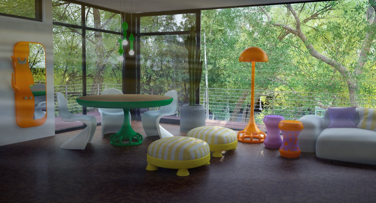 Yellow Mellow Sarı Çizgili Kumaş Puf