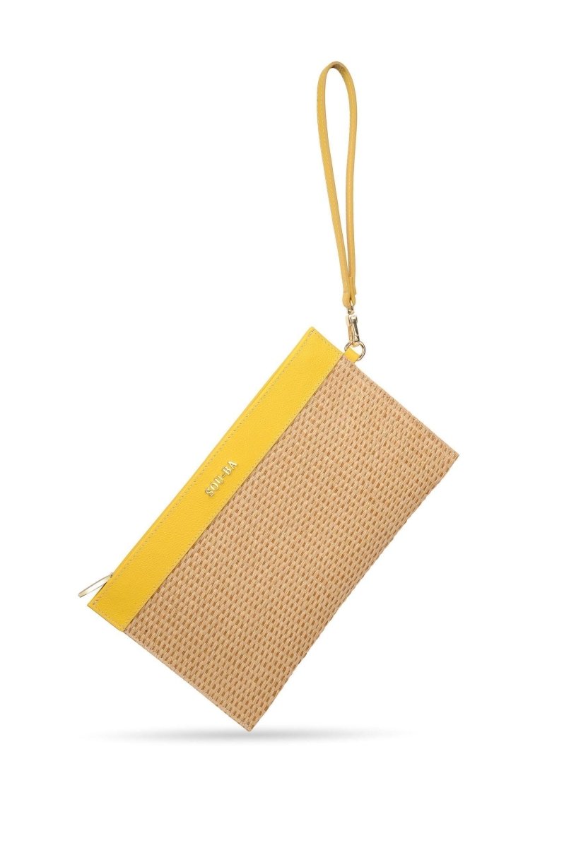 SOU-BA - Wicker Clutch Yellow - Clutch