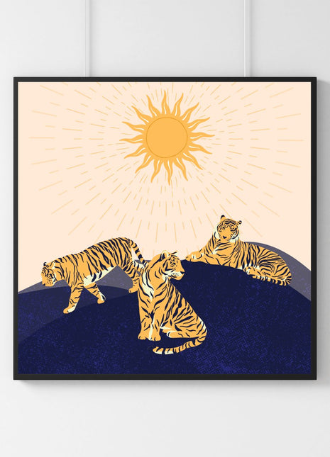 Studio Ovata - Family of Tiger Art Print Baskı - Art Print
