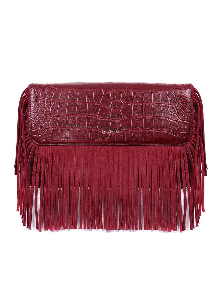 Tara Folks - Bonny Crossbody FauxCroc Ruby Clutch - Clutch