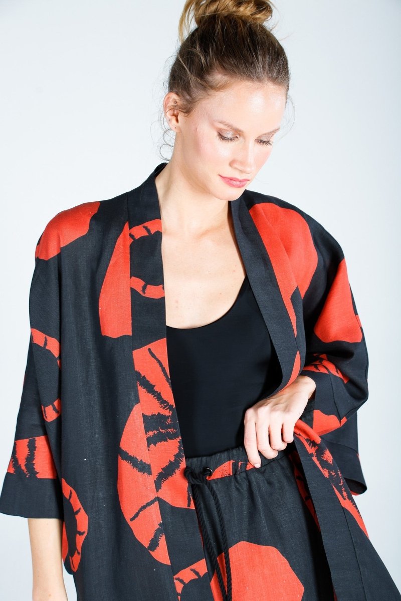 The Beach - Bohemian Kısa Kimono - Siyah - Kimono