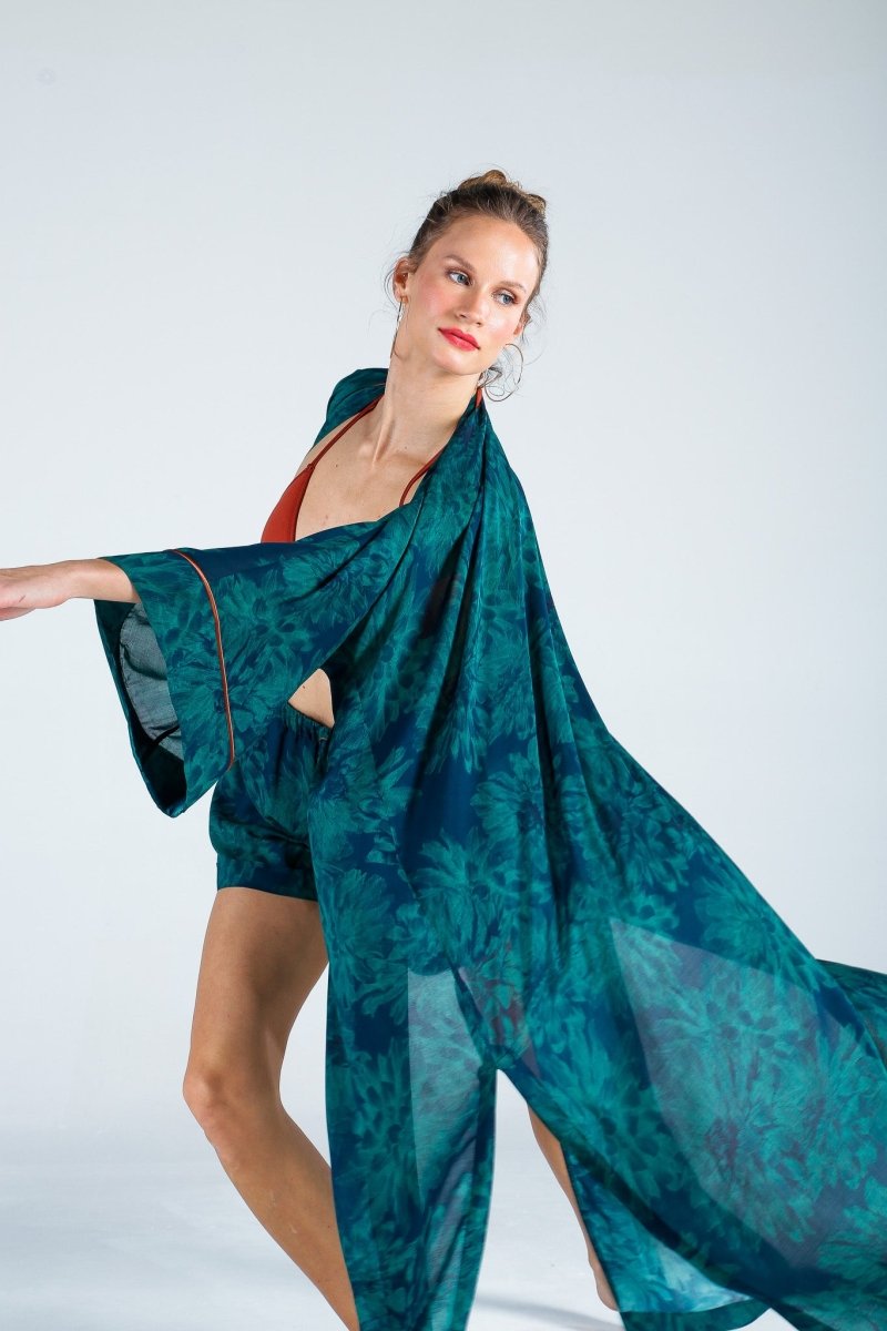 The Beach - Monsoon Uzun Kimono - Yeşil - Kimono