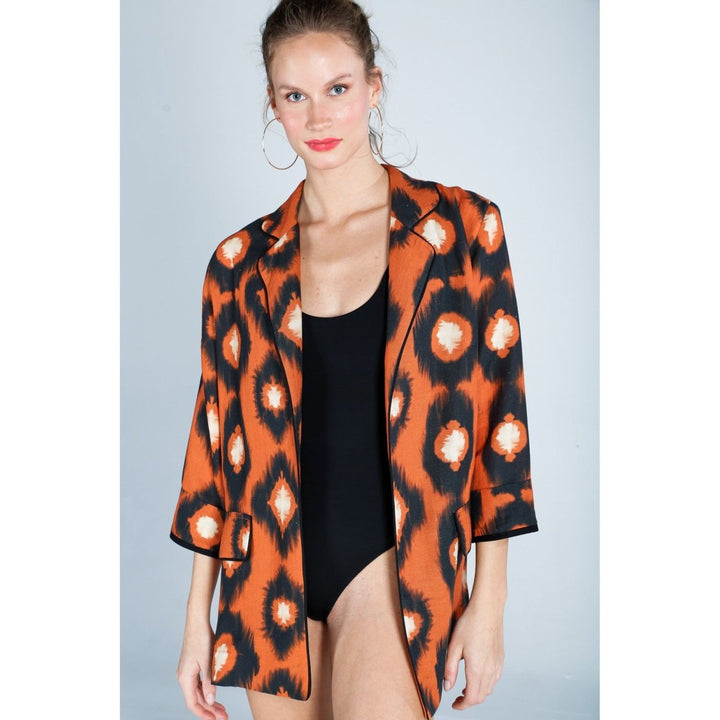 The Beach - Ramie Blazer Ceket - Turuncu - Ceket