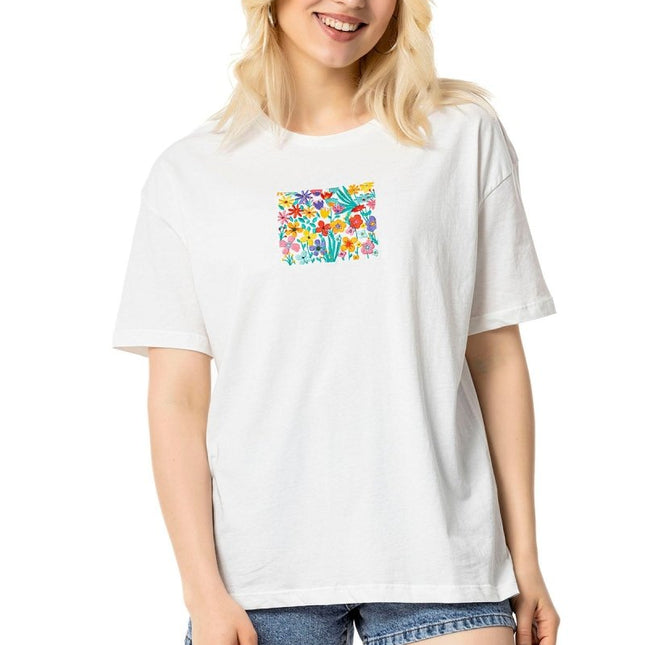 To's - Flower Field Oversize T-Shirt - Tişört