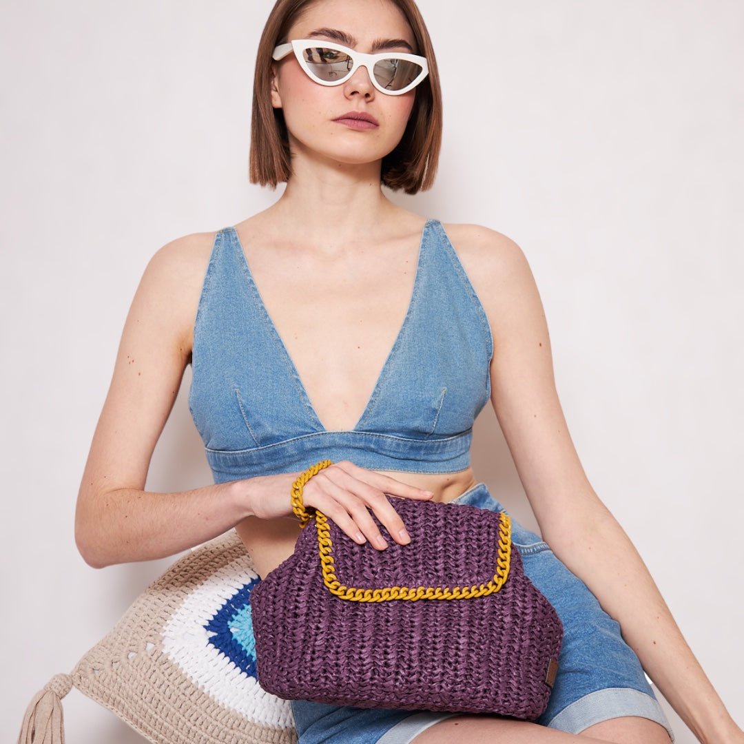 TUIME - Mermaid Rafya Çanta - Clutch