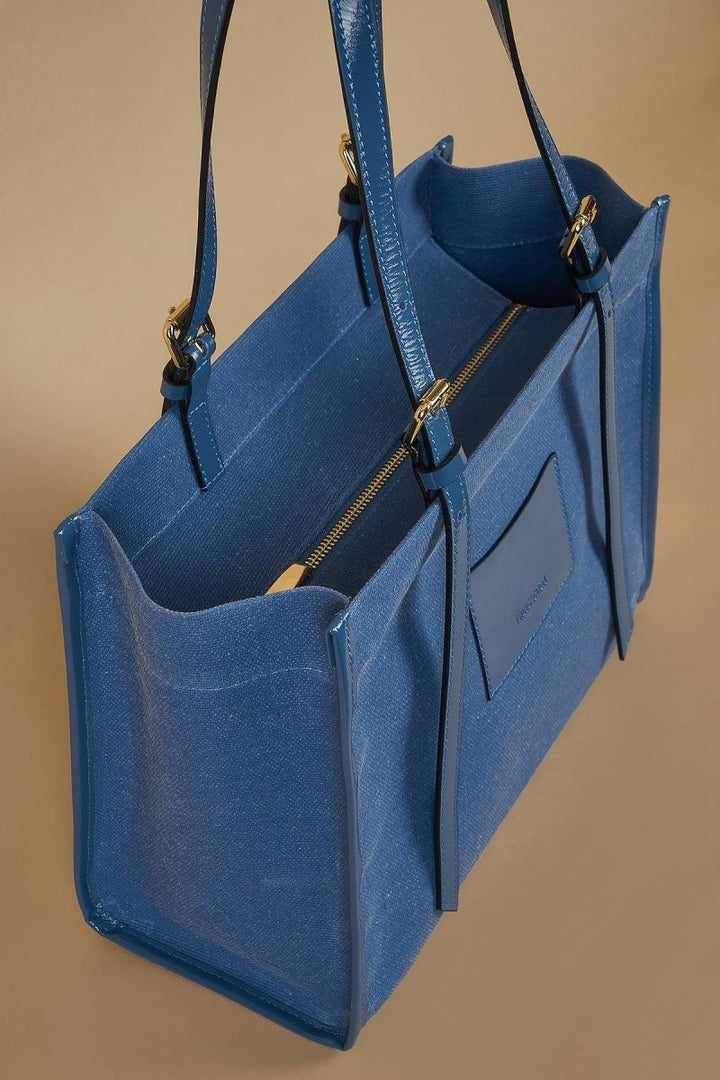 Twinsaction - Kanvas Tote Blue - Tote Çanta