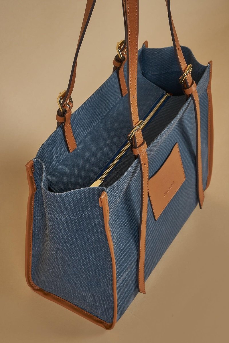 Twinsaction - Kanvas Tote Denim Blue - Tote Çanta