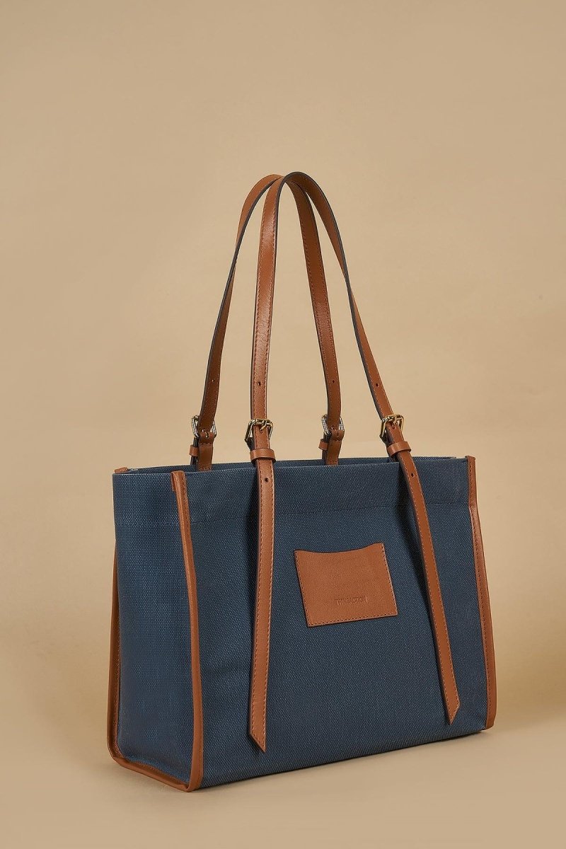 Twinsaction - Kanvas Tote Denim Blue - Tote Çanta