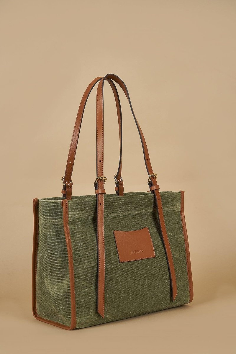 Twinsaction - Kanvas Tote Green - Tote Çanta