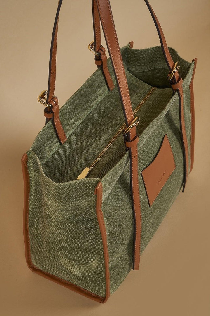 Twinsaction - Kanvas Tote Green - Tote Çanta