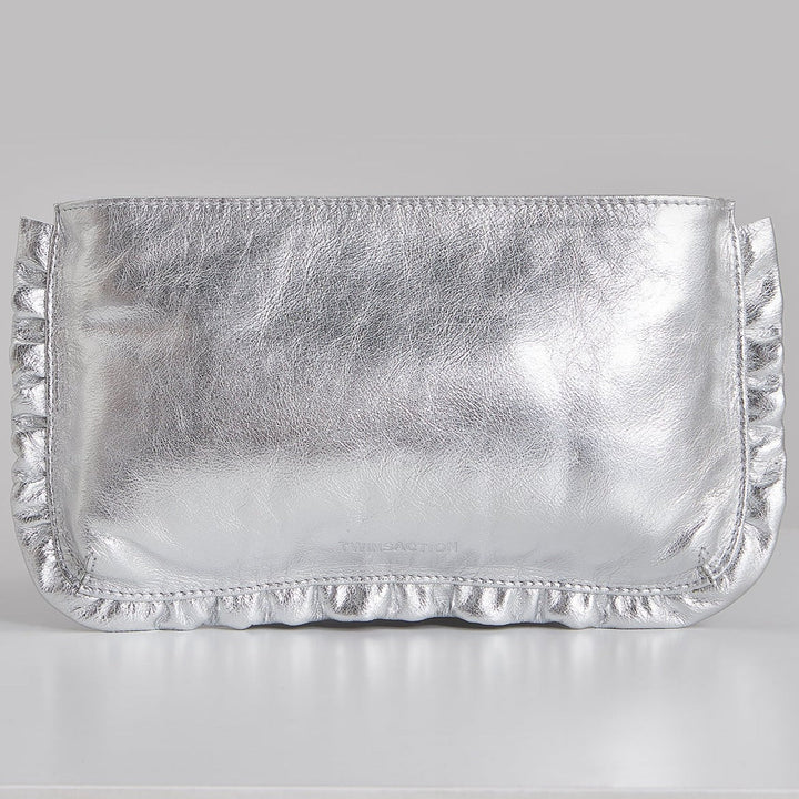 Twinsaction - Twinsaction Frilly Clutch Deri Askılı Çanta - Clutch