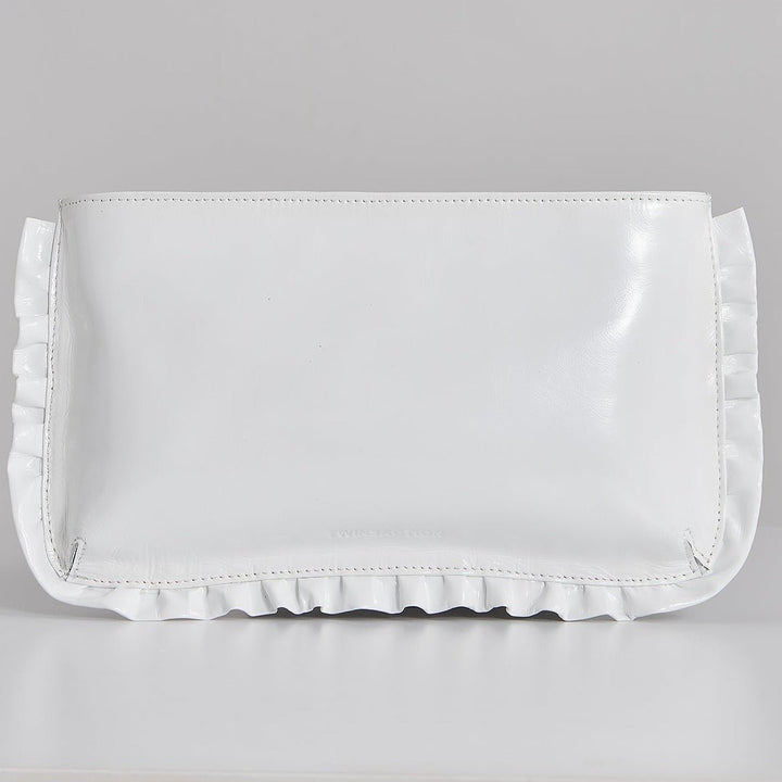 Twinsaction - Twinsaction Frilly Clutch Deri Askılı Çanta - Clutch