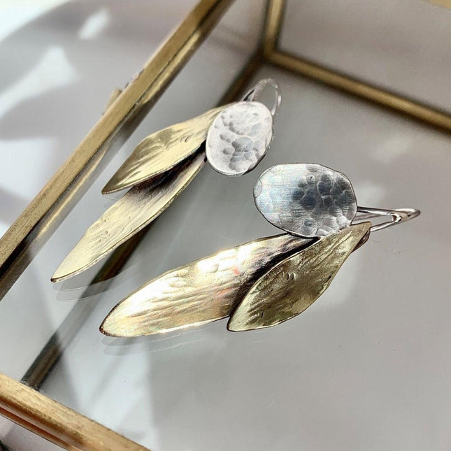 Unique Jewel Studio - Pür Koleksiyon Zeytin Dalı Küpe Gümüş Zeytinli - Küpe