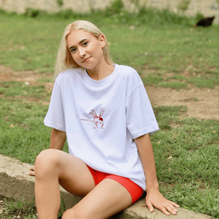 Zeez Reflect Studio - Dragonfly Kadın Oversize Tişört - Tişört